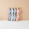 Factory direct sales of cationic thickened coral fleece dry hair caps and women's ultra-fine fiber water-absorbing quick-drying striped bath caps Specification image